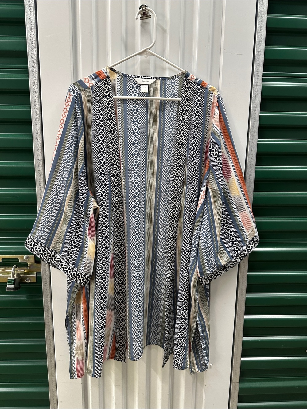 CJ Banks Multicolor Striped Open Front Kimono Cardigan size 2x/3x